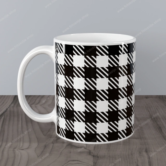 Foto šolja crno-beli pattern