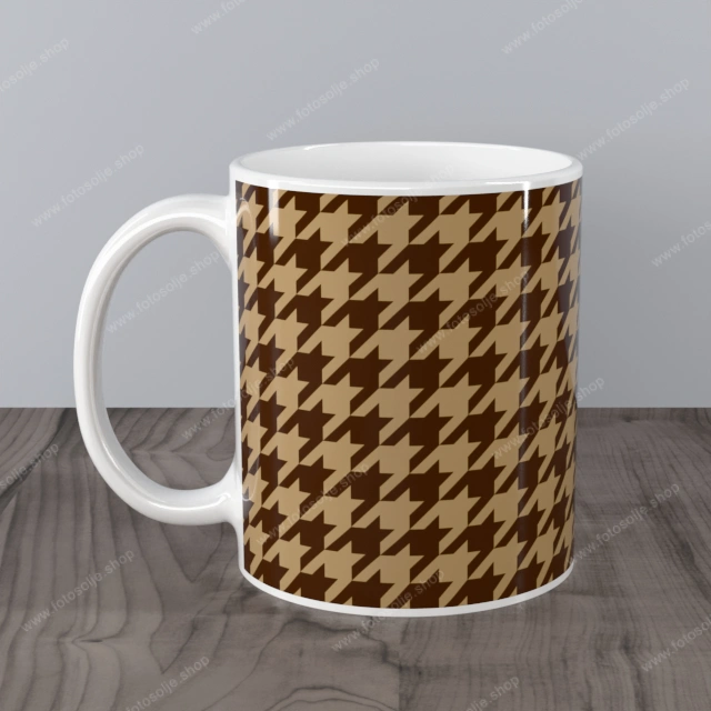 Štampa na šolji braon pattern